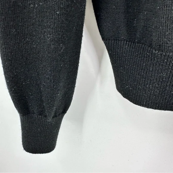 Neiman Marcus V-neck Argyle Wool Blend Sweater Black Gray Size XXL - Picture 3 of 6